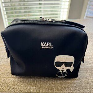 EUC Karl Lagerfeld Women's K/Ikonik Wash Bag - Black